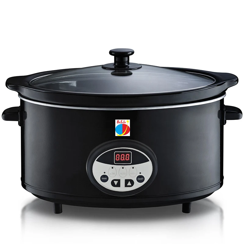 Best Sale commercial 6QT Electric Automatic Slow Cooker 3.5QT 4.5QT 5QT with OFF/LOW/HIGH/Auto/Keep Warming Setting