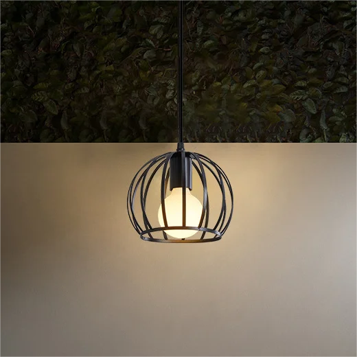 Fashion black bedroom bedside pendant lamp geometric dining room single head bar decorative pendant light