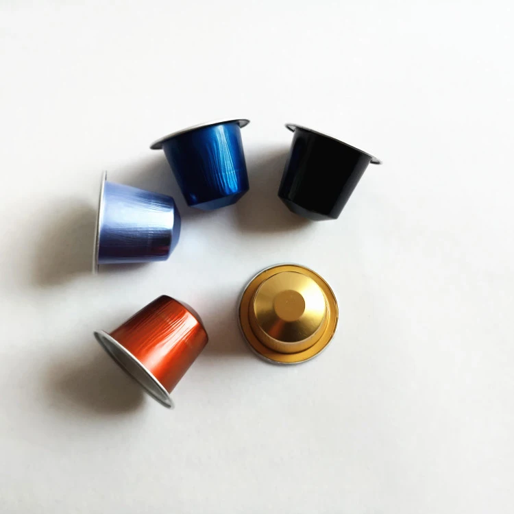 Empty Portable 37mm Nespresso Coffee Capsule With Common Foil Lids And Self Adhesive Foil Lid