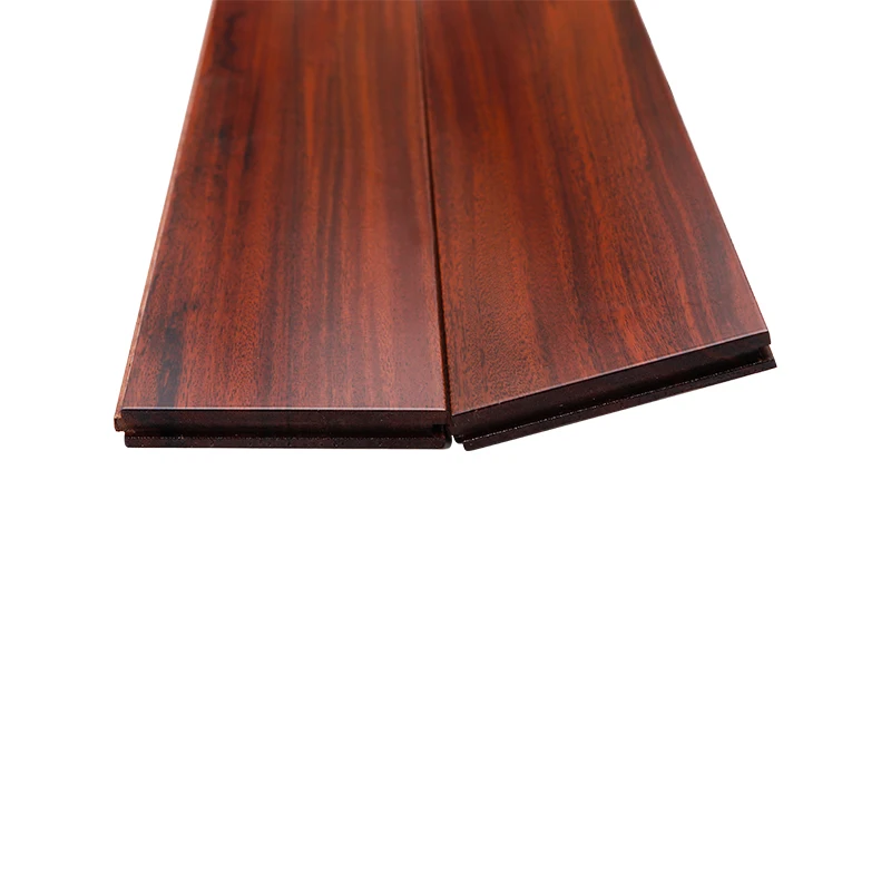 Traditional residential wood flooring 610mm length solid wood OKAN red color wood flooring for kitchen