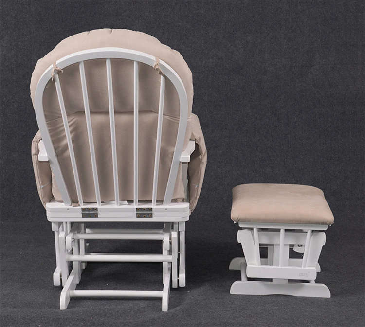 Lovely Popular OEM  Breastfeeding Nursing Rocking Glider Chair with Grey Cushions