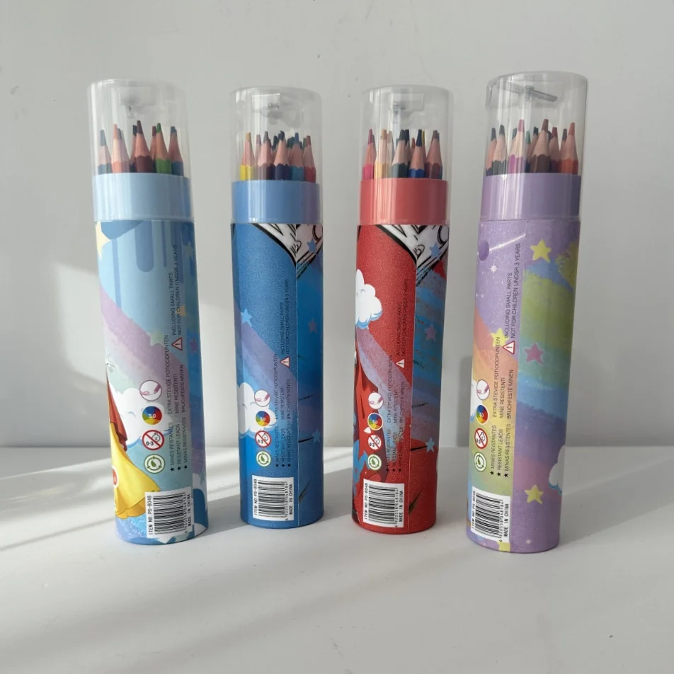 Colored Pencils Environmental Quality Stationery Artistic Drawing Sets No Wood for Students 12/18/24/36 Colors Plastic Hexagon