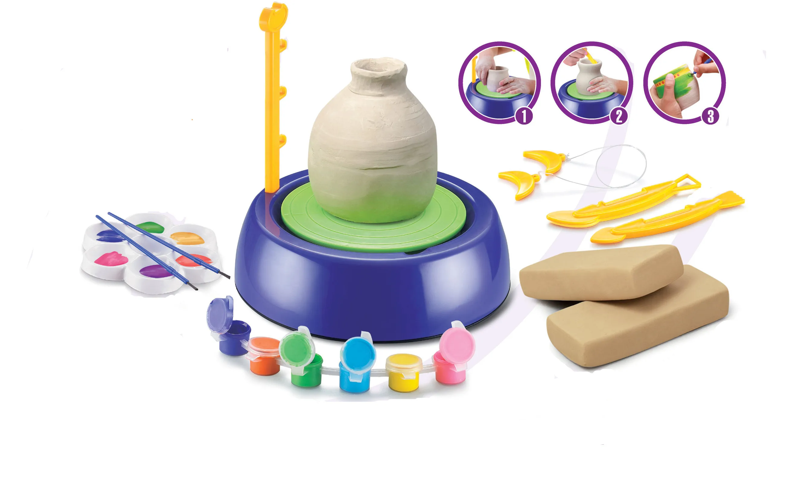 
Pottery wheel workset with drawing toys clay ONLY WE CUTE SUNLIGHT PRODUCE 