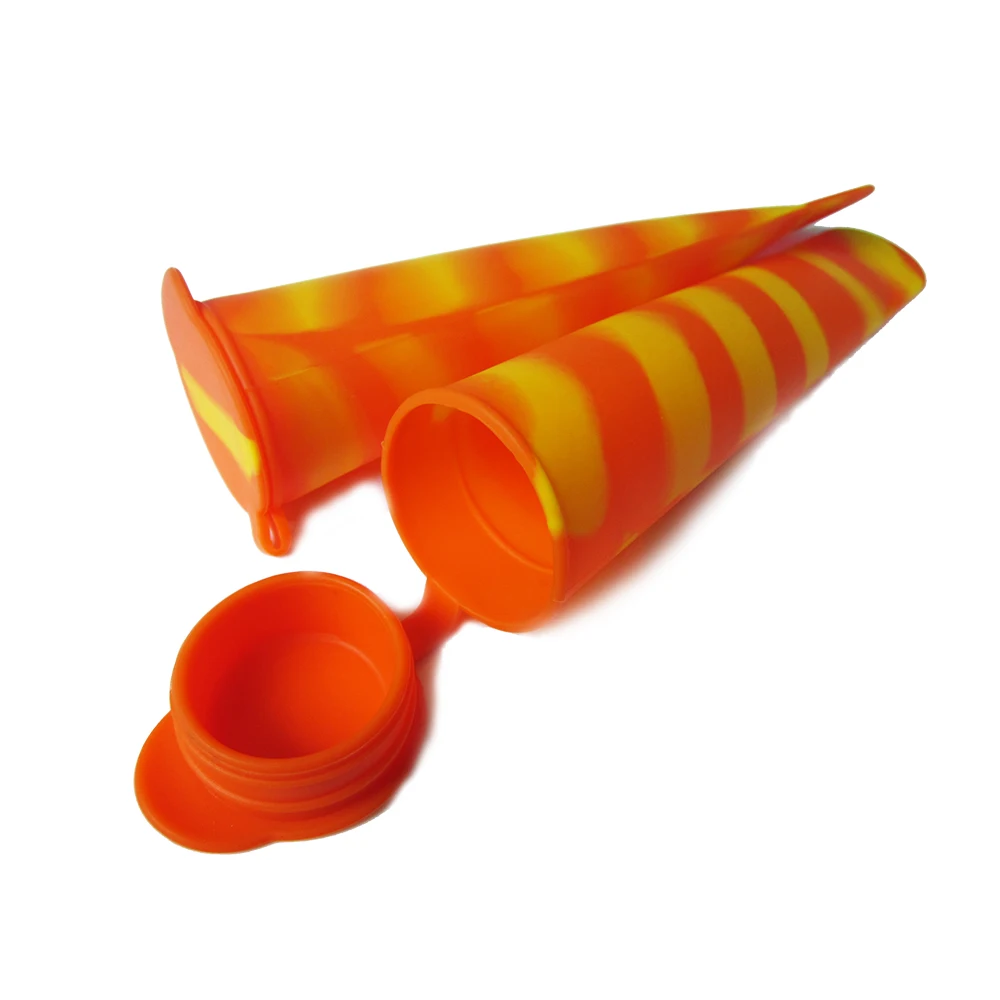 Reusable Silicone Cone DIY Ice Cream Lolly Pop Maker Moulds Kids Baby Popsicle Mold