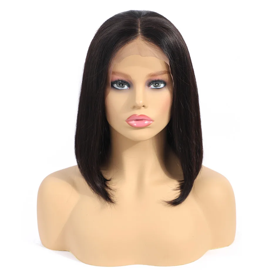 Peruvian Natural Human Hair Wigs Short Bob Cut Straight Virgin Single Donor Raw Human Hair Peruvian 13x4 Lace Frontal Bob Wig
