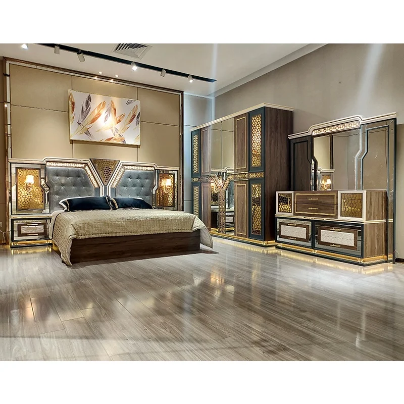 Уникальный дизайн стиль мебель для спальни удобные деревянные двуспальные кровати дома и отеля