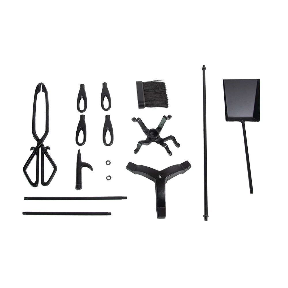 5 Pieces Fireplace Tools Set fireplace for wood burning stoves Tools Include Antique Stand Brush Shovel Tong Poker