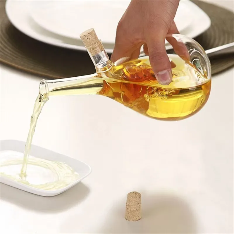 New Grape Style Oil Pot Kitchen Olive Oil & Vinegar Cruet Borosilicate Glass Bottle 65/400ml Capacity