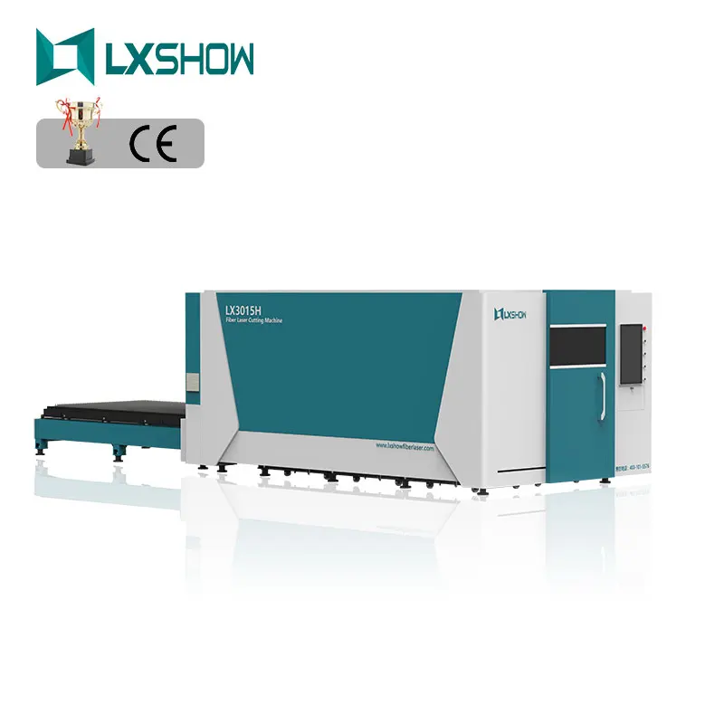 LX3015H 4kw 5mm stainless steel sheet laser cutting machine 6000w with cover and exchange table price