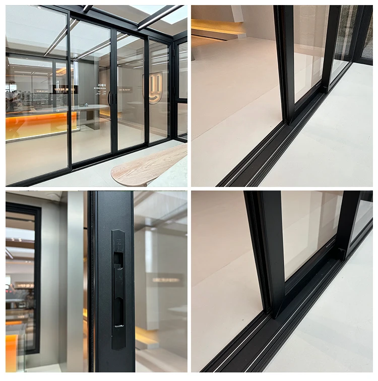 DERCHI NFRC USA Customized sliding patio door double tempered glass aluminum exterior noiseless sliding doors