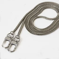 New Thin 3mm Metal Gold Plated Chain For Bag Simple Women Flat Snake Bone Chain 110cm Silver Gold Bag Chain Mobile Phone Lanyard