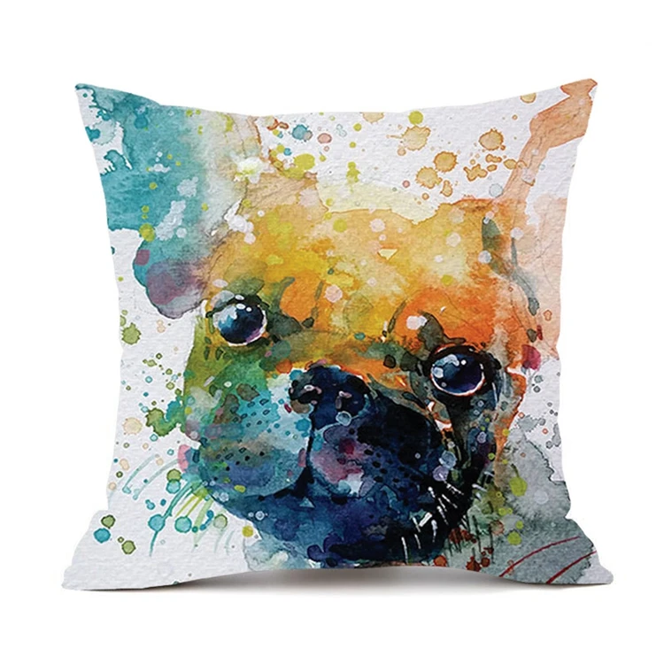 Modern Style Cushion Cover, Dog Bird Paint Concise Cotton Sofa Car Seat Pillowcase Home Textile/