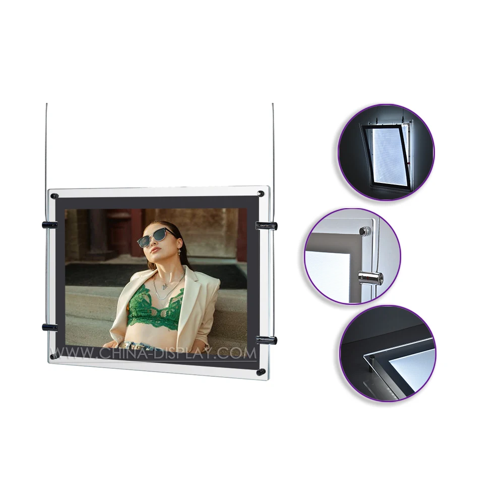 High quality acrylic board illuminated signs shop restaurant decorative light boxes real estate led window display light box