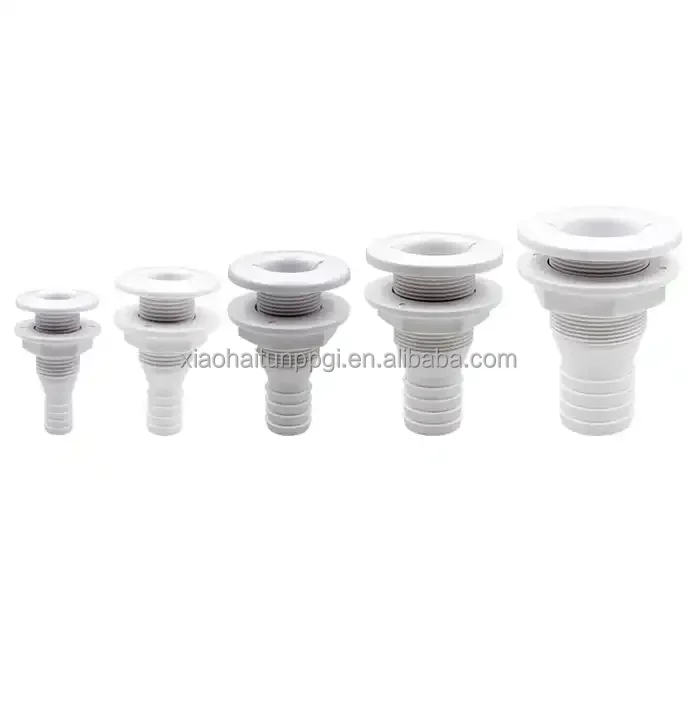 Thru Hull Exhaust Skin Fitting Parts Plastic Through 1/2 Inch Silver 316 Stainless Steel Hose Inner Bubble Bags +carton 1 PC