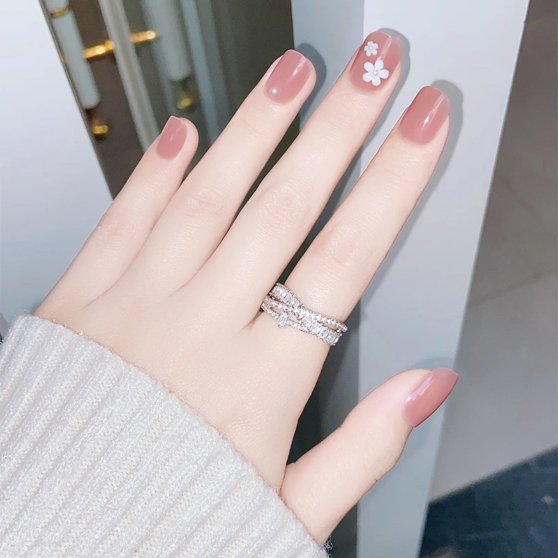 Eco Friendly Private Label 24pcs Stick Acrylic Gel False Nail Forms Set Press On Nails Reusable Artificial False Nails