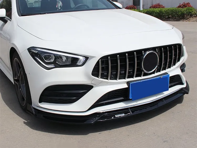 Front Bumper Lip For 2020-2021 Mercedes Benz CLA Class W118 CLA200 3PCS Style ABS Material Front Splitter Spoiler Lip Body Parts