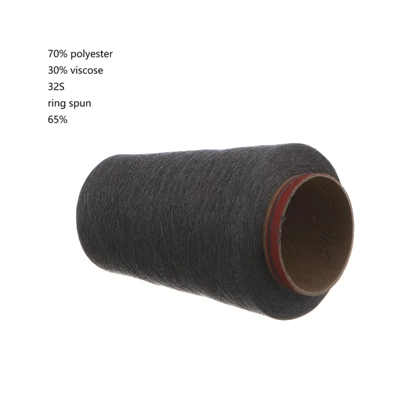 High Quality Melange Yarn TR7030 32S Ring Spun Dark Gray Yarn