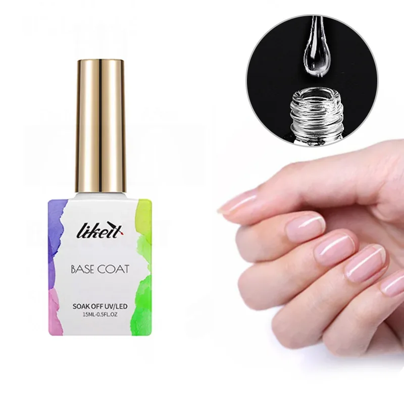 Likeit Free Samples Soak Off Base Uv Gel Varnish Transparent Nail Art Base And Top Coat Nails Gel Polish
