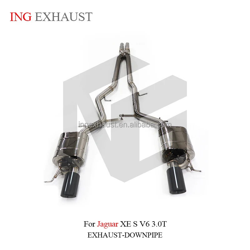 ING Stainless Steel Exhaust Catback For Jaguar XE S V6 3.0T With Muffler Valve Exhaust Turning Exhausted System Auto Performance