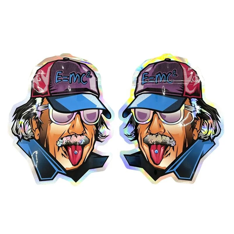 Голографический Подарочный пакет в форме голографического логотипа 1 г, напечатанная на заказ алюминиевая фольга, сумка с замком-молнией, упаковка для печенья, индивидуальные пакеты для печенья и сигар