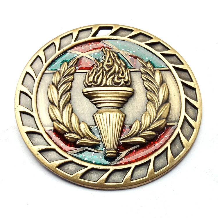 custom own logo engraved brass blank challenge coin