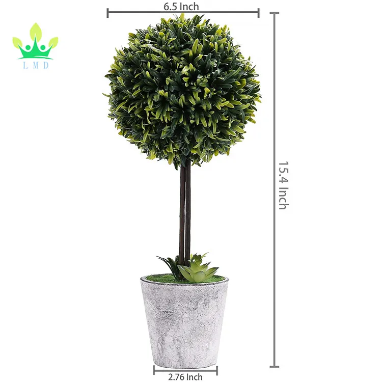 Искусственное бокс-дерево Topiary в современном сером масле набор из 2