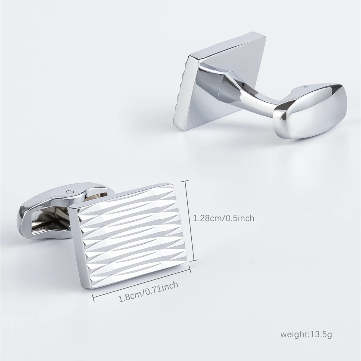 Fashion business classic party Brass Square ripple sliver men cufflinks jewelry