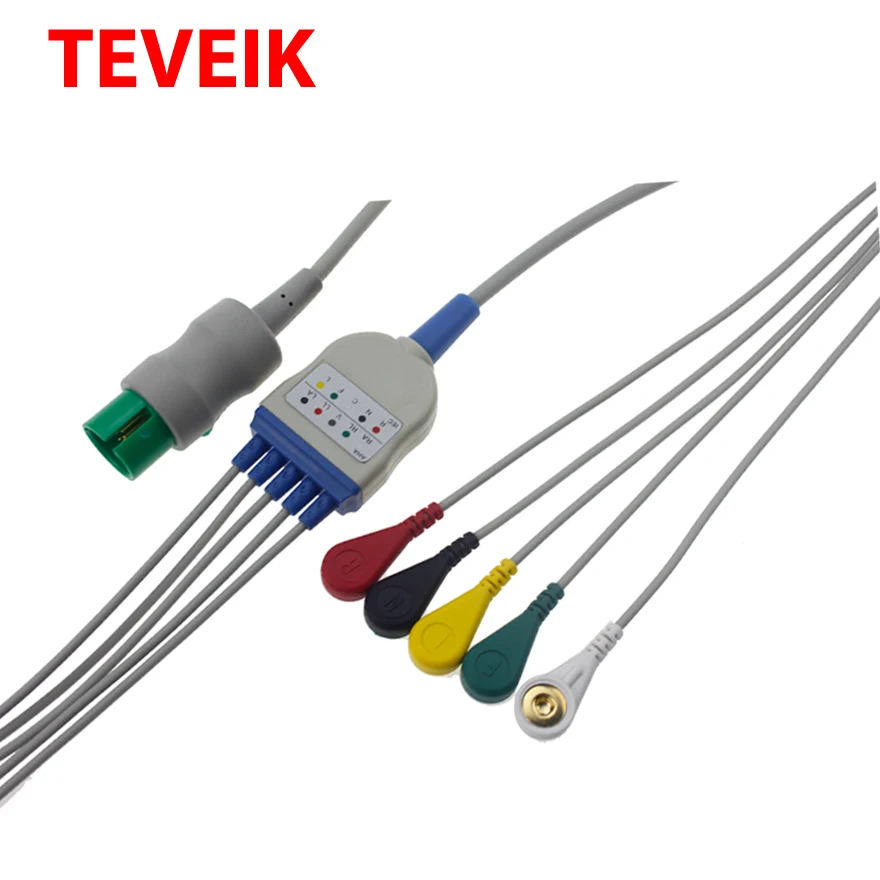 Spacelabs Round 17pin Round ECG Patient Cable 3 Lead AHA 20 Pin ECG Trunk Cable NK ECG Snap Cable