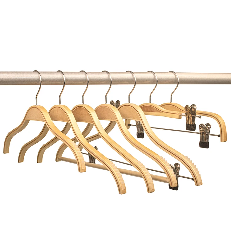 Wuhan New Rainbow Coat Hangers for Wardrobe Living Room High Quality Wooden Women Clothes Hanger