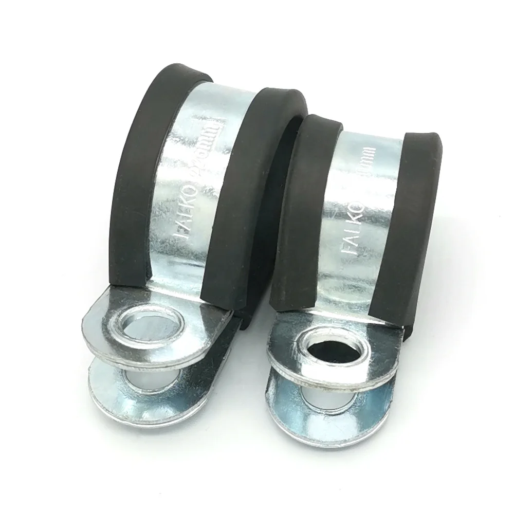 W6 Rubber Cushion R Clamp 20mm Reinforced P Hose Clamps Flexible P Pipe Clamps