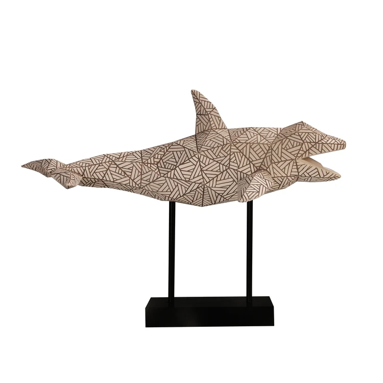 Resin home decorations geometric ocean resin animal figurines whale fish statue