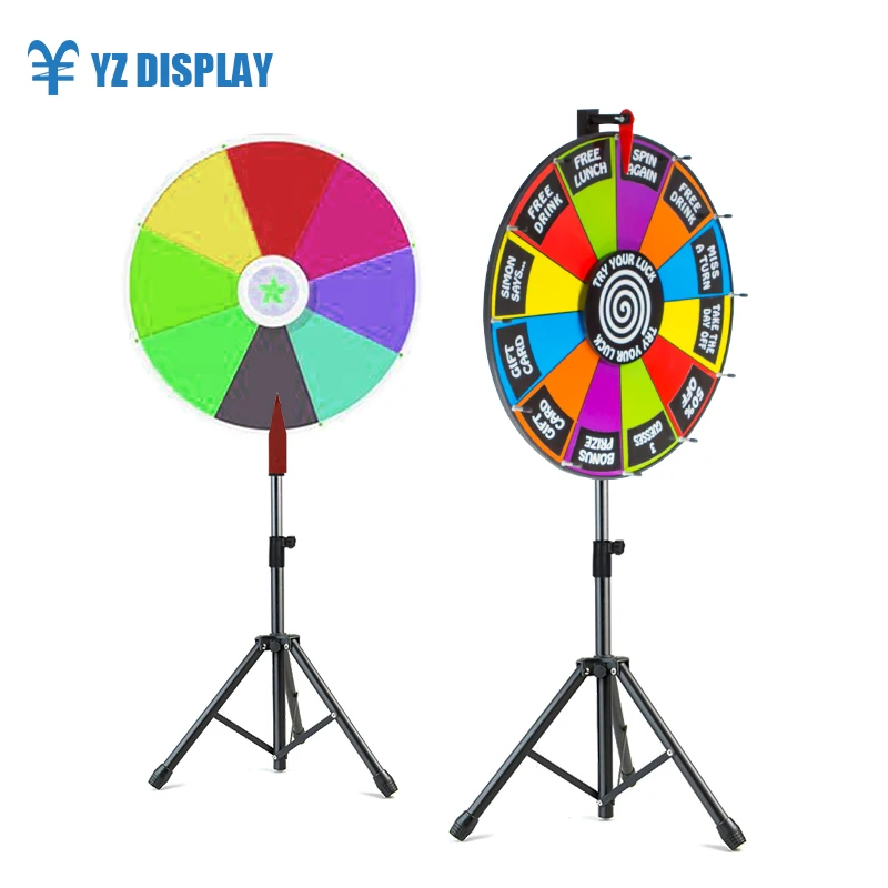 Dry Erase Roulette Digital Printing 32 Inch Fine Gaming Adjustable Folding Tripod Prize Wheel YZ Display 32inch