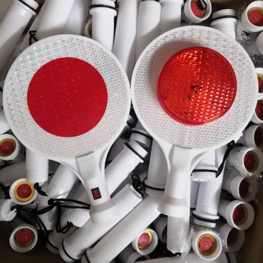 
LED stop warning light handheld stop sign board 