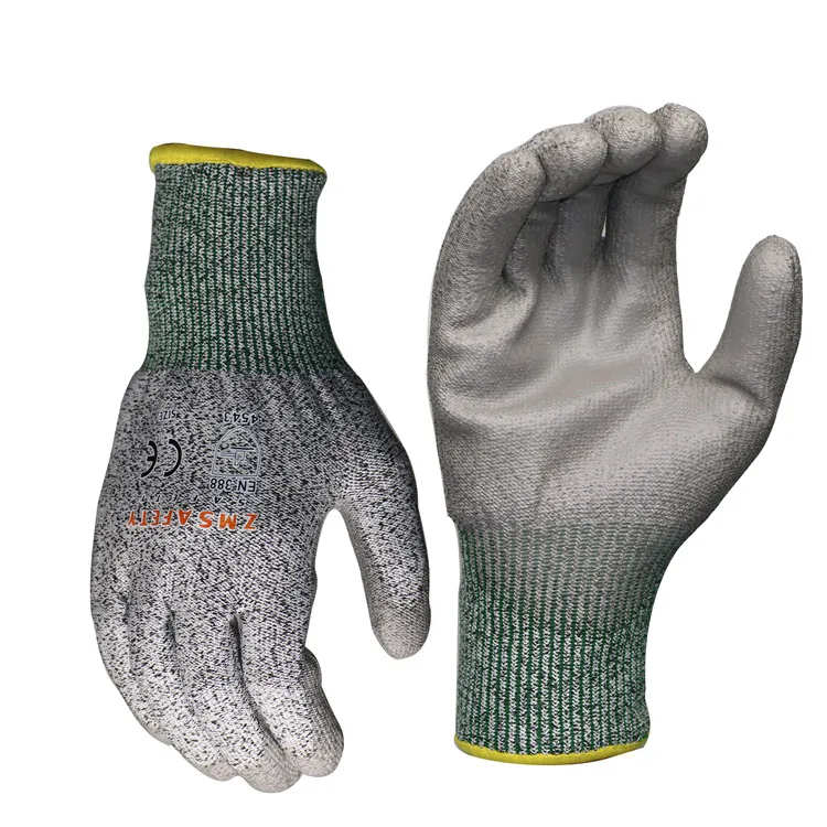 PU Coated Cut Safeguard Gloves Scrapes Resistant Cement Working Gloves Cut Prevention Wire Handling Gloves