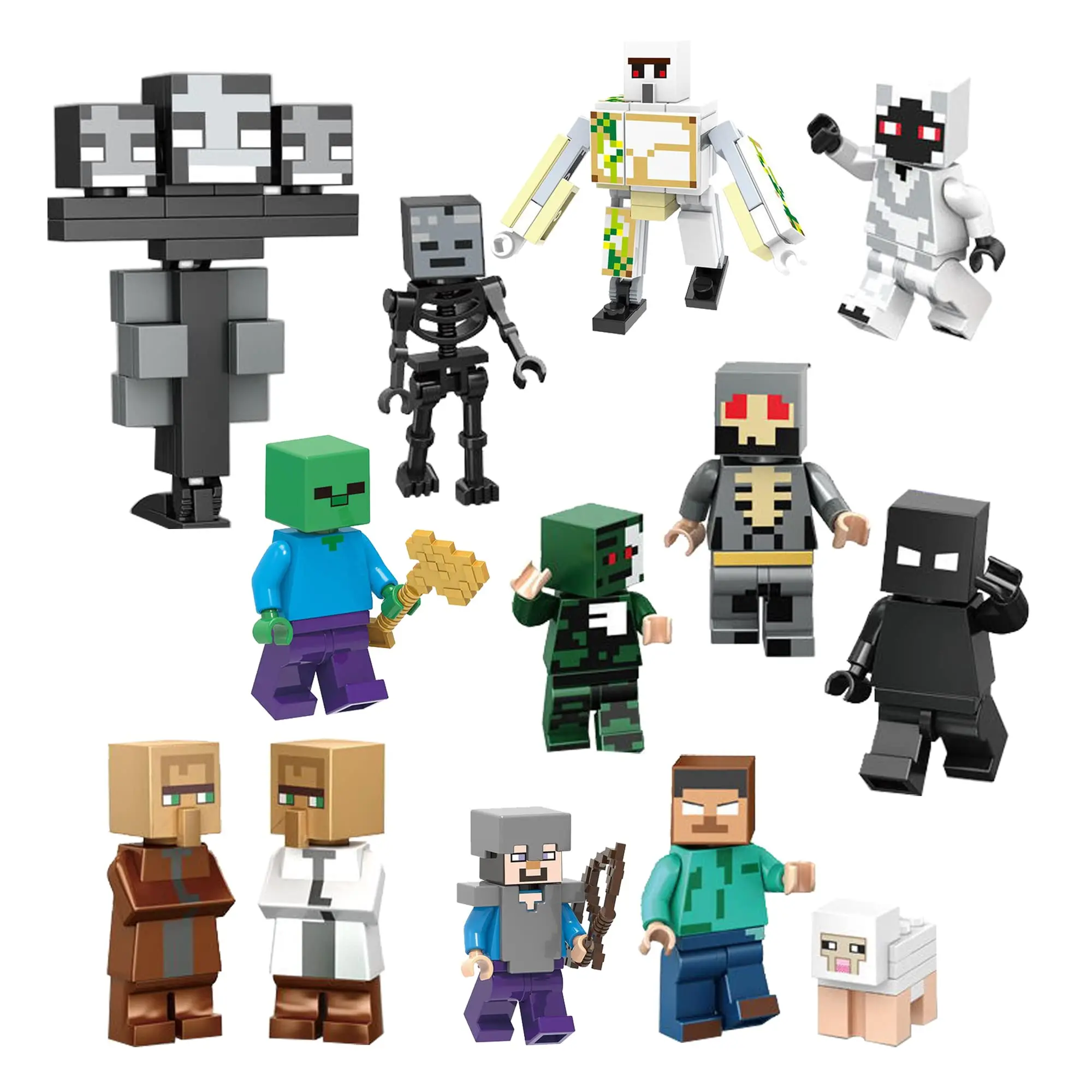 13pcs Figure Stitching Set Building Kit 1.97inch Collectible Figures Toys For Kids And Adults Action Demon Slayer Wwe Venom