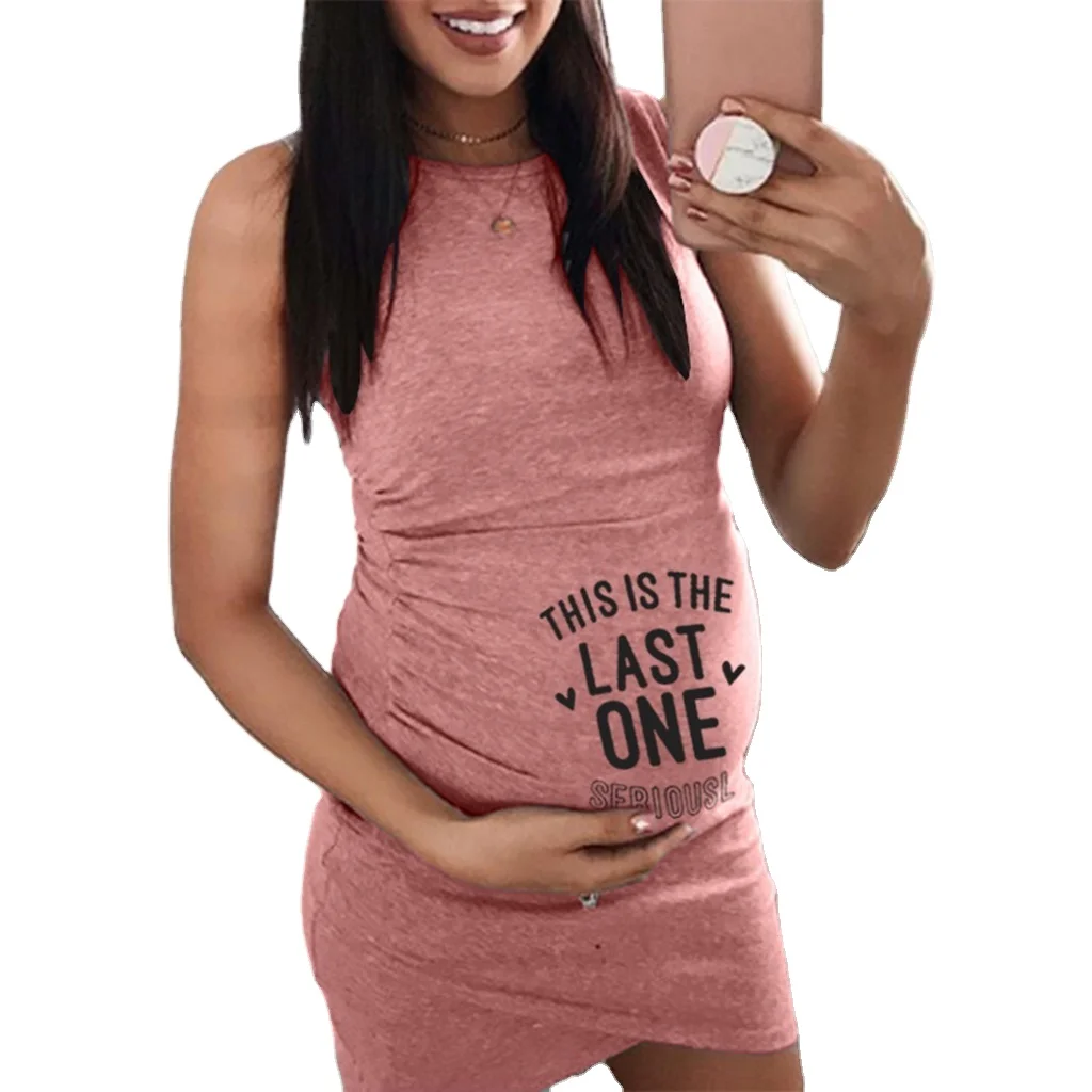 
Visualize 2021 Hot Sales Printed Sleeveless Women Pregnancy Clothes Mini Maternity Dress summer plus size dress maternity gown 