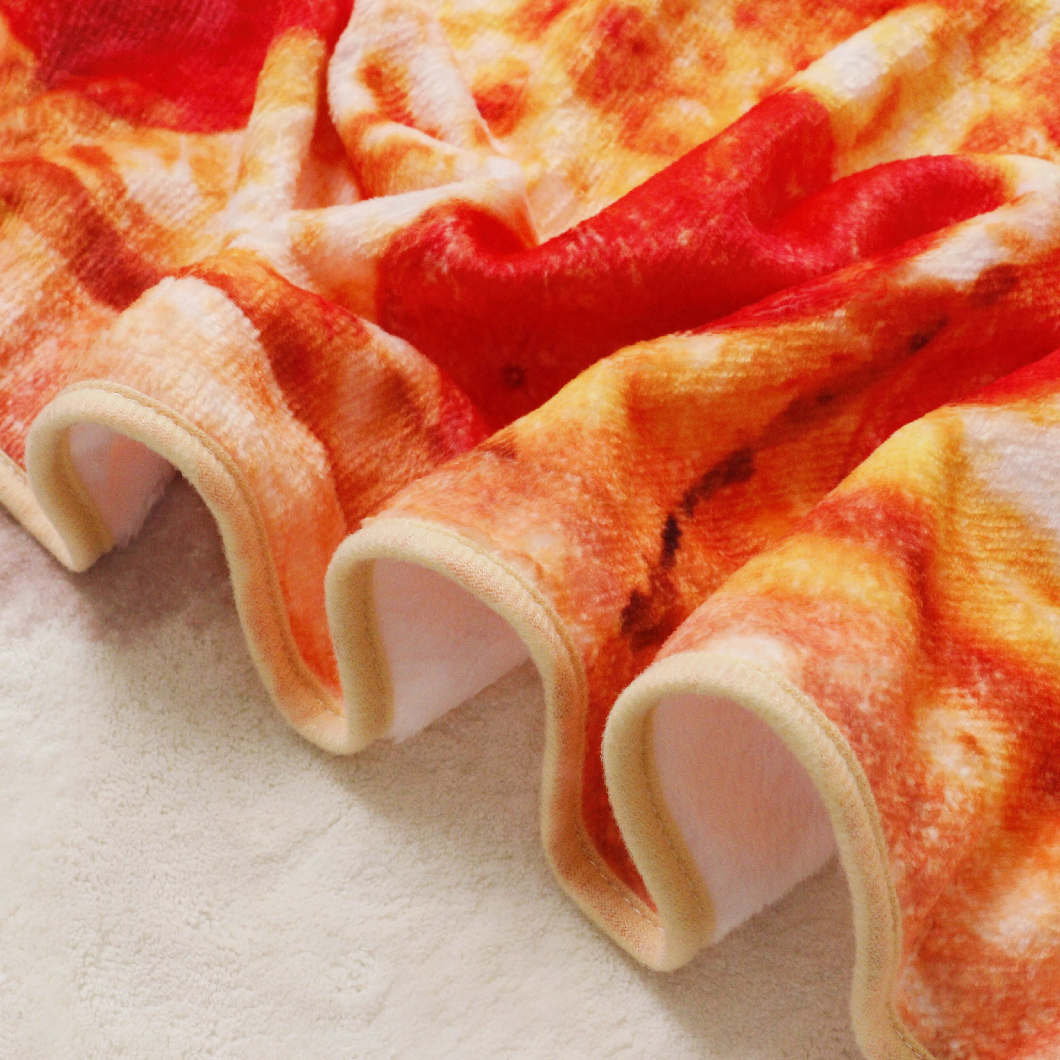 Ultra Soft Fuzzy Cozy Giant Pizza Throw Blankets High Quality Warm Lightweight Big Size Unique Throw Wrap Blanket For Child