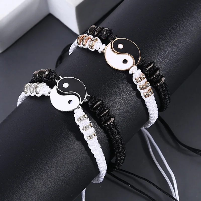 Factory Direct Selling Hot Tai Chi Bracelet Couple Bracelet Handmade Diamond Braided Bracelet
