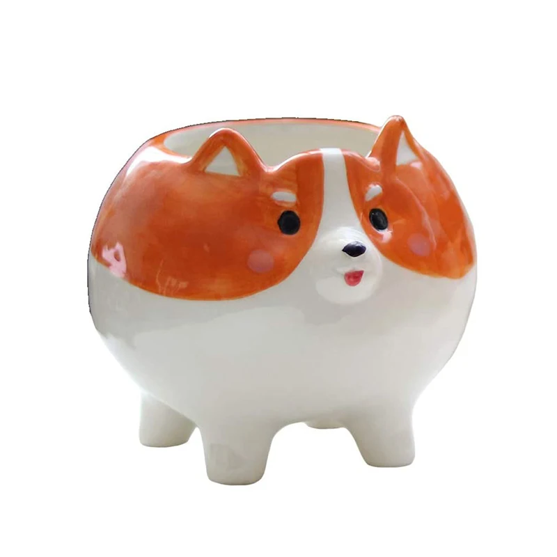 
Lovely Succulent Pot Ceramic Planter Animal Dog Planter Pots Planter Ceramic Ornament 