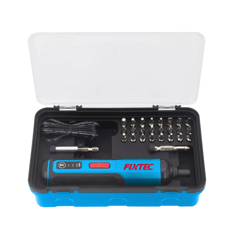 FIXTEC 4V Electric Screwdriver 1500mAh USB Rechargeable Cordless Power Screwdriver with LED Light Adjustable Torque