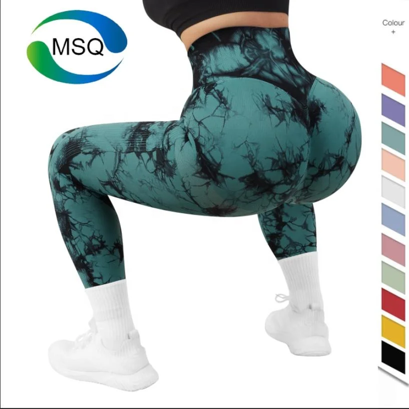 wholesale Seamless Tie Dye leggings gimnasio conjuntos licras deportivas para mujer Scrunch Butt Leggings For Women