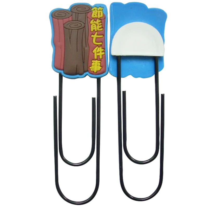 Custom logo school promotion gift soft pvc paper clip bookmark