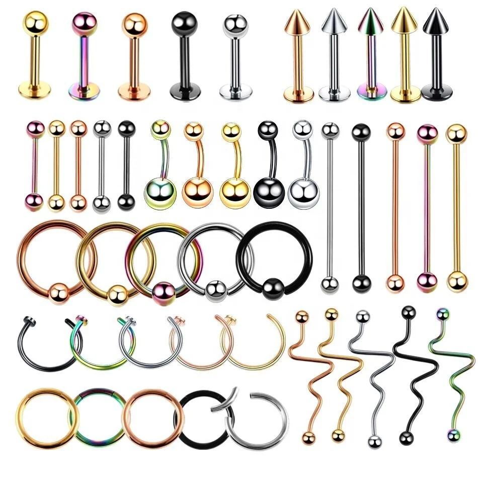 Hot Sales BCR Nose Ring Ear Piercing Ear Septum Nipple Ring Body Piercing Jewelry Stainless Steel Engagement Rings for Women