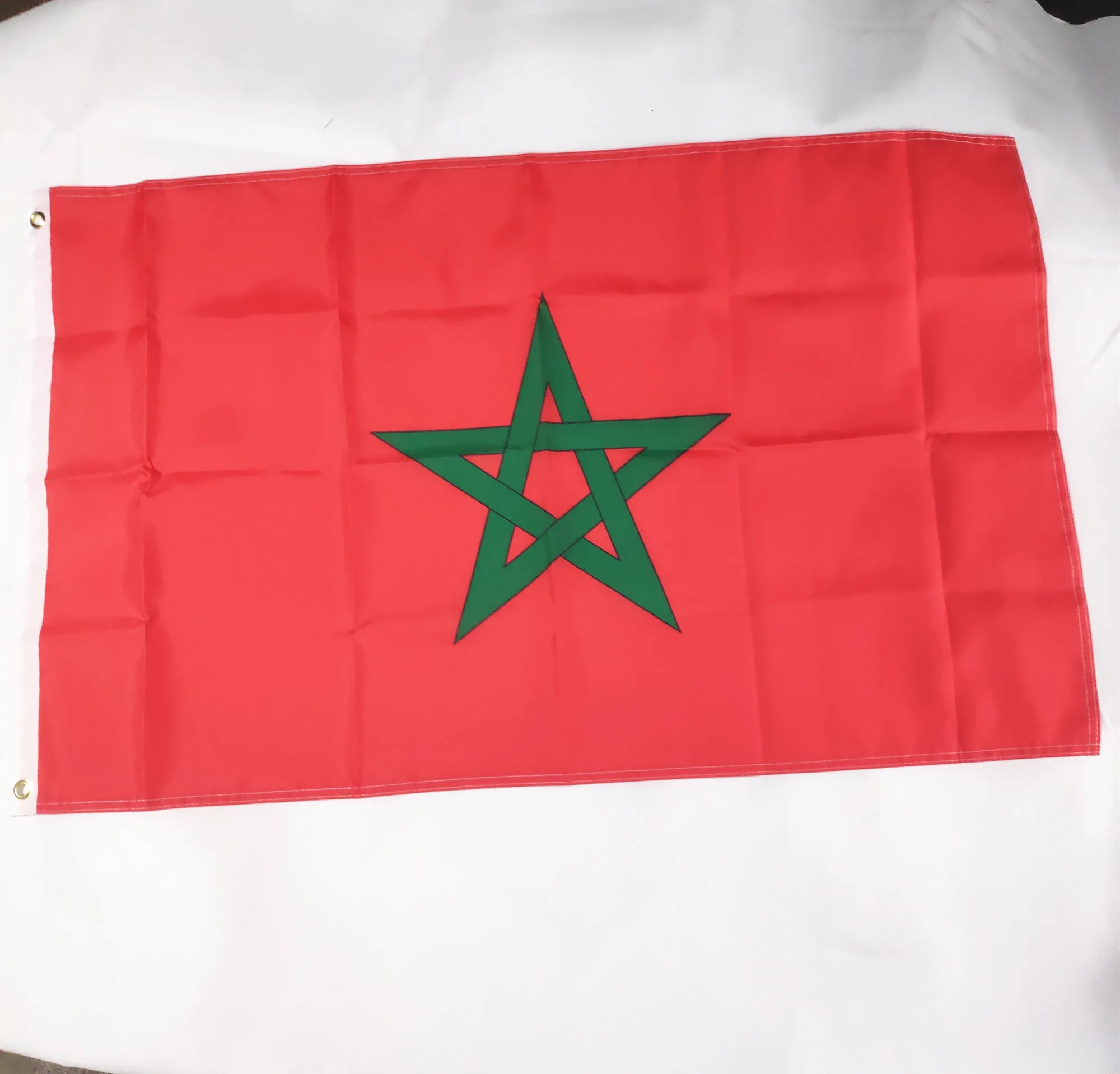 Wholesale Custom Print  3x5 Ft Polyester Flying Indoor Outdoor Moroccan Morocco National Country Flag With Brass Grommet