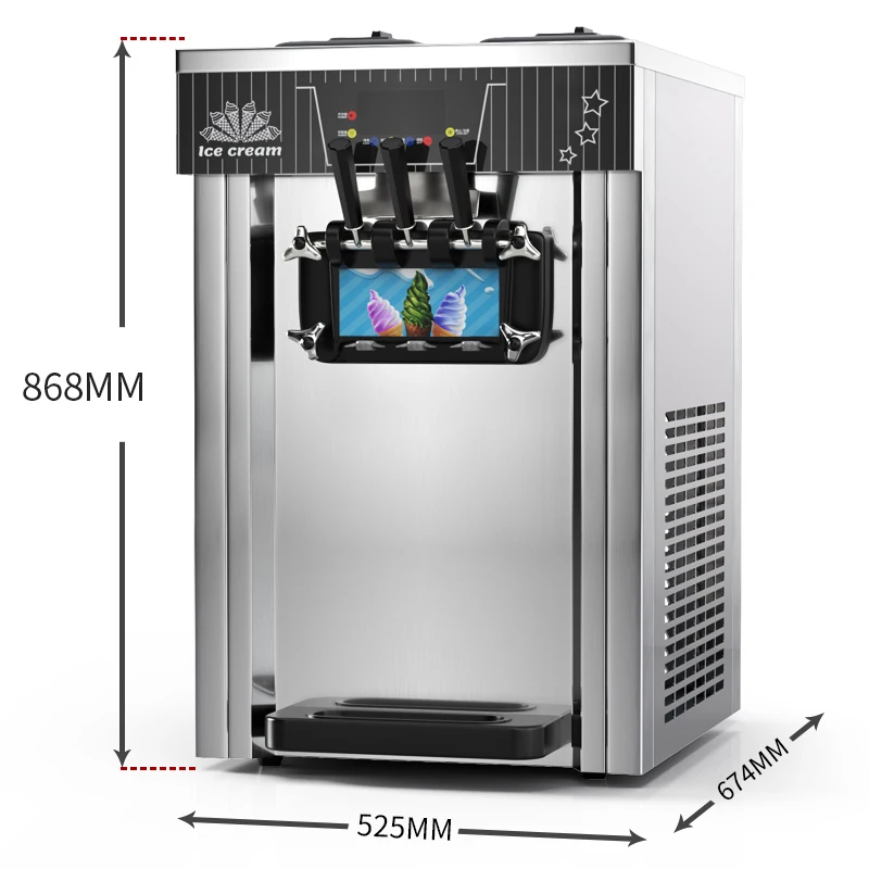 Commercial Twin twist flavor softy ice cream maker making machine