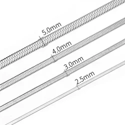 Wholesale stainless steel herringbone flat snake chain 2.5mm/3mm/4mm/5mm gold plated snake chian choker necklace