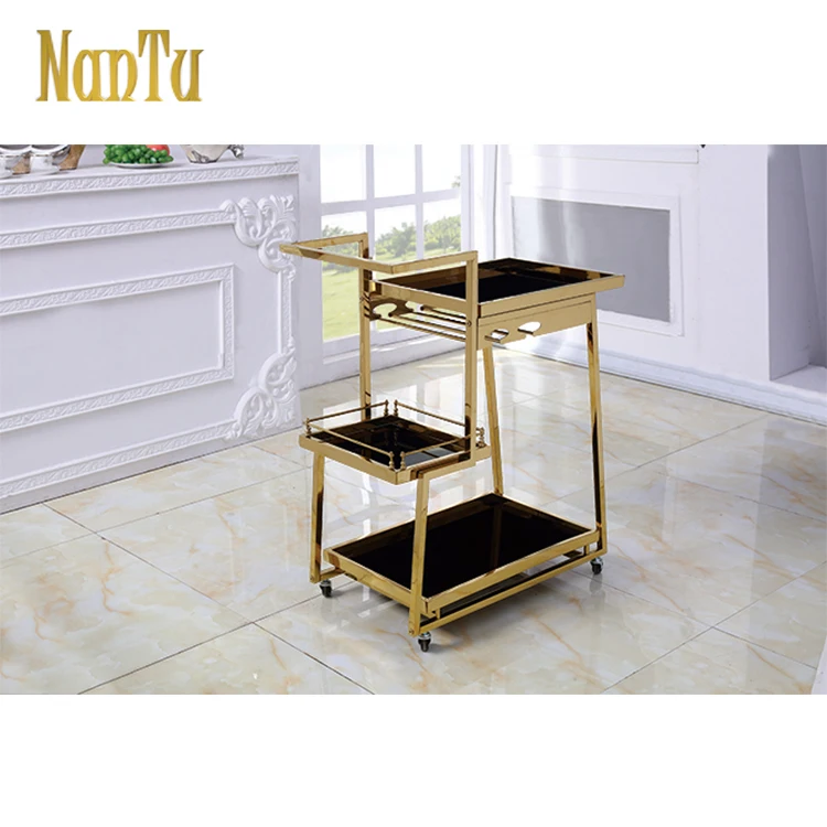 Bar Cart Design Hotel Mobile Metal Wine And Liquor Trolley Coffee Bar Carts