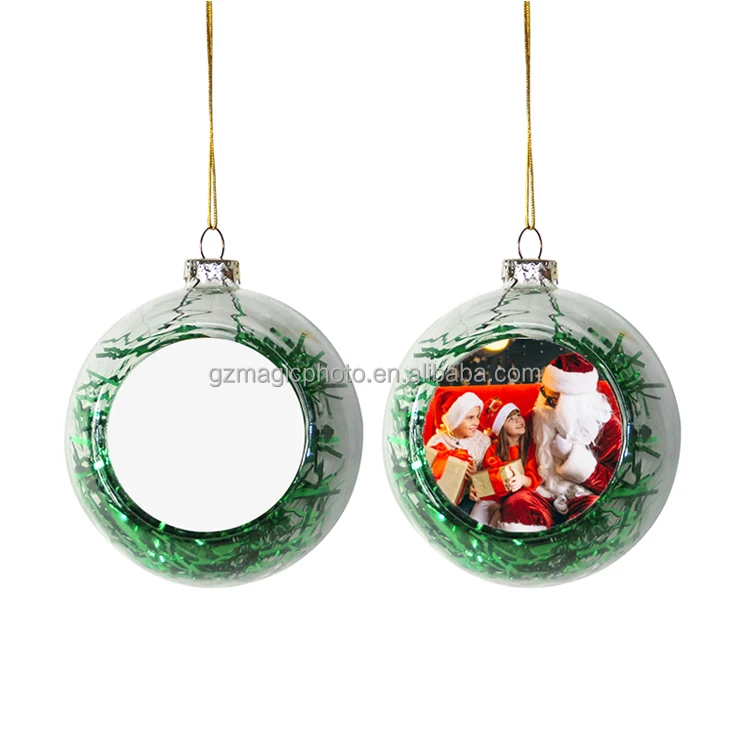 Personalized Plastic Christmas Ball Colorful Sublimation Blank Plastic Christmas Tree Decoration Ball