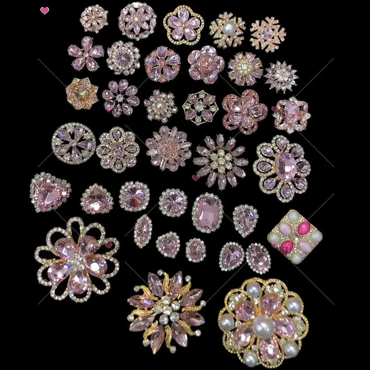 Keering WBK Decorative Brass Crystal Rhinestones Buttons For Clothes Bags Shoes Hats Garment Accessories