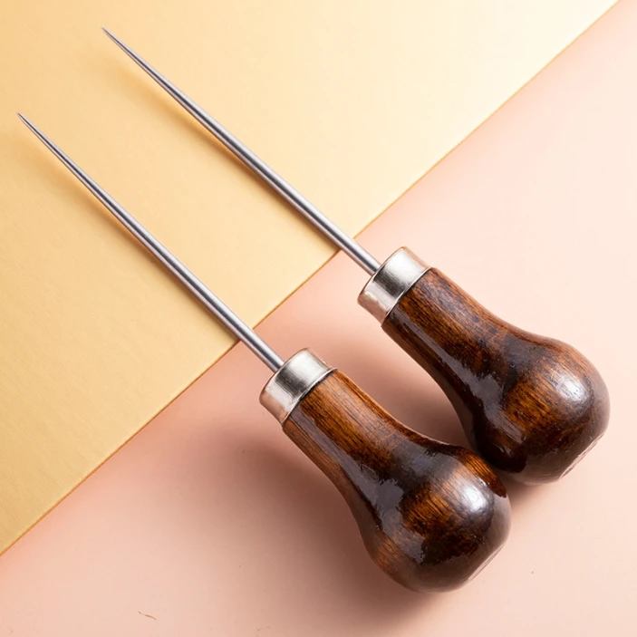 Good Quality AWL Wooden Spike Needle For Leather Shoes Hand Sewing Knitting For Making Holes